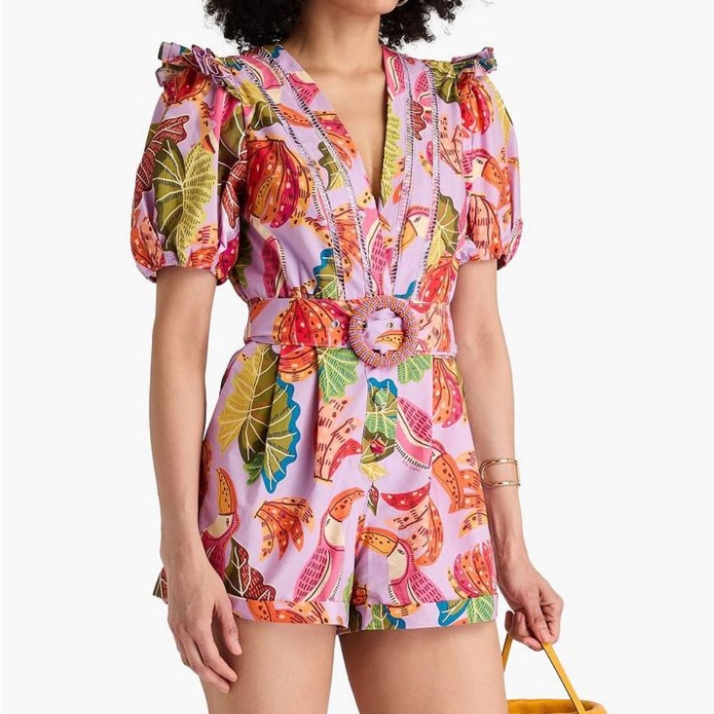 NWT FARM Rio Belted Romper Size S